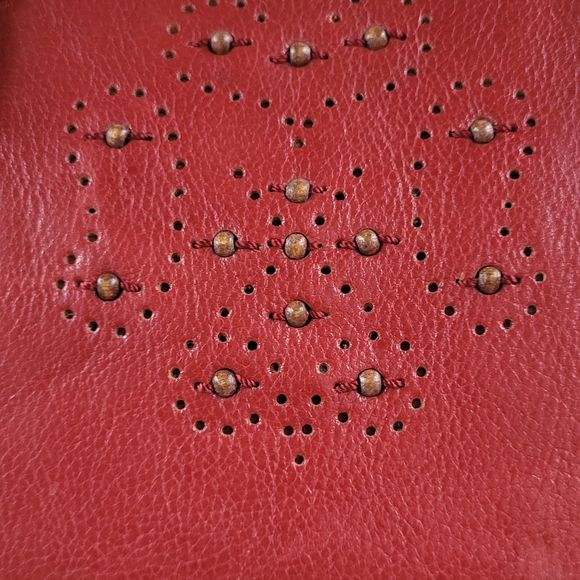 Kenneth Cole New York Red Stud-Detail Leather Shoulder Bag - Picture 9 of 10